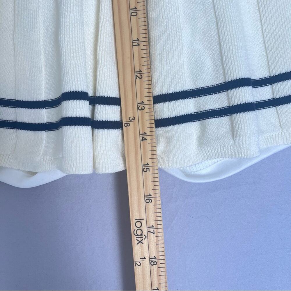 Sincerely Jules White Knit Pleated Tennis Skort Skirt Womens Large Varsity NWT - Picture 9 of 11